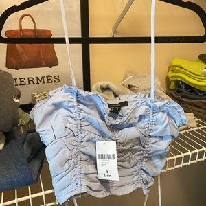 Blue cropped tank top